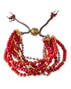 Multi-strand Bead Bracelet, Red