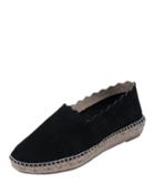 Caroline Scalloped Suede Espadrille Flats