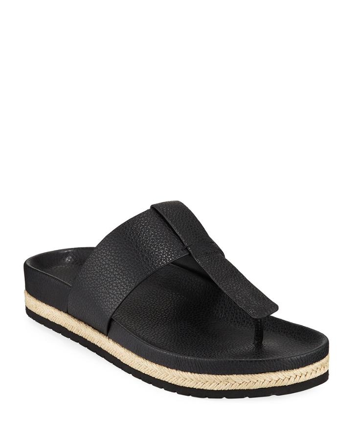 Avani T-strap Leather Espadrille