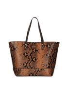 Beckett Snake-embossed Leather Tote Bag, Canyon Rose