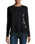 Take-aim Heart Cashmere-blend Sweater, Black