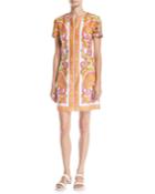 Arboretum Paisley Cotton Dress W/ Zipper Front