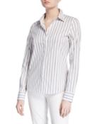 Phaedra Saguaro Stripe Button-down Blouse