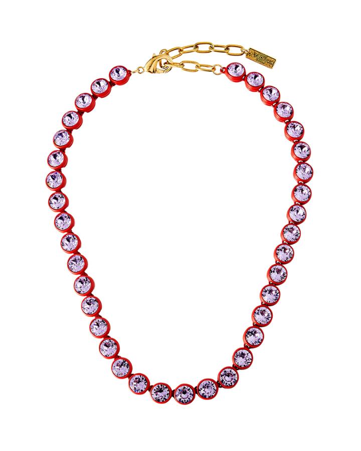 Painted Link Crystal Necklace