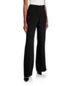 Dalton Wide-leg Finesse Crepe Pants With Embellishment