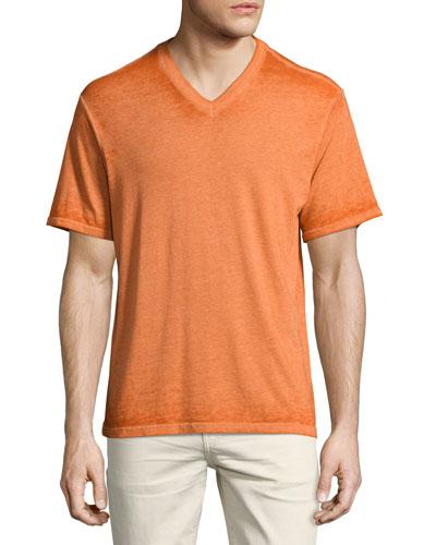Burnout V-neck Jersey Tee