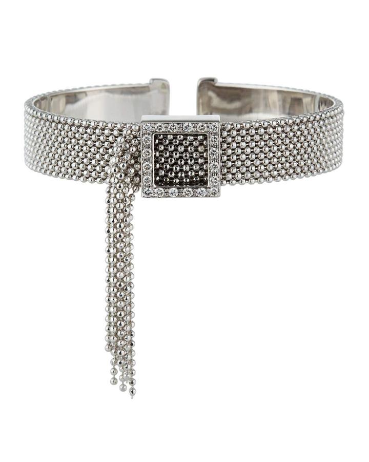 Estate 18k White Gold Diamond Belt Bracelet
