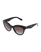Thick Plastic Cat-eye Sunglasses, Black