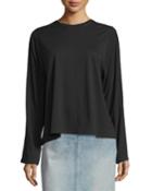 Open-back Pima-blend Top, Black