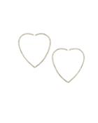 Crystal Pave Heart Hoop Earrings