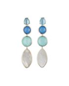 Wonderland 4-stone Linear Earrings In Brazilian Blue