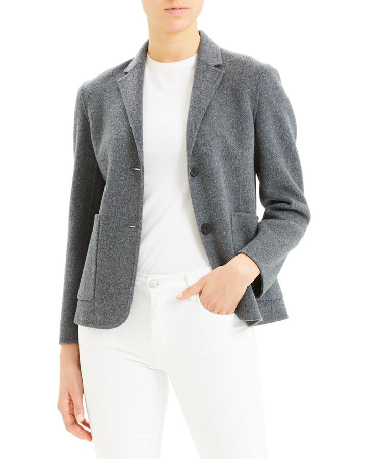 Wool-cashmere Shrunken Double-face Two-button Jacket