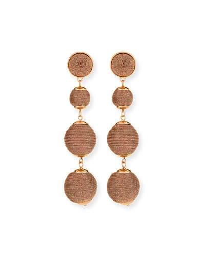 Thread-wrapped Ball Drop Earrings