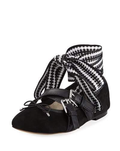 Fianna Buckle Ballerina Flat, Black