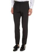 Wool-mohair Tuxedo Trousers, Black