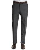 Parker Micro Box-check Trousers, Gray