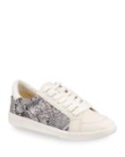 Nica Novelty Snake-printed Leather Low-top