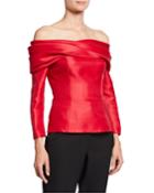 Silk Off-the-shoulder Blouse