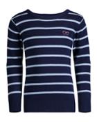 Striped Cotton Sweater, Size