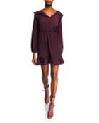 Celestial Stars Long-sleeve Ruffle Dress