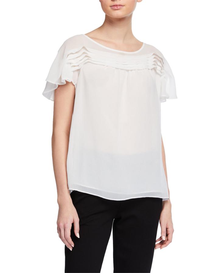 Pleated-bodice Top