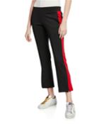 Cropped Flare-leg Track Pants With Racer