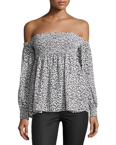Floral-print Off-the-shoulder Top
