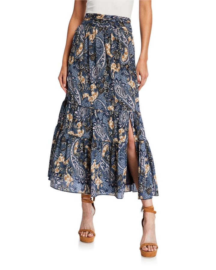 Byron Paisley-print Tiered Ruffle