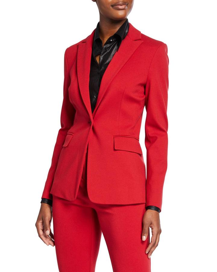 Notch-lapel Single-button Blazer