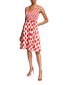 Abstract Faille Fit-&-flare Dress