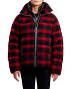 Men's Crosby Flannel Down-filled Wool Puffer Coat, Buffalo Plaid