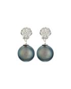 Whisper 18k Tahitian Pearl & Diamond Convertible Drop Earrings