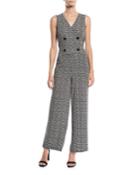 Double-breasted Sleeveless Knit Jumpsuit