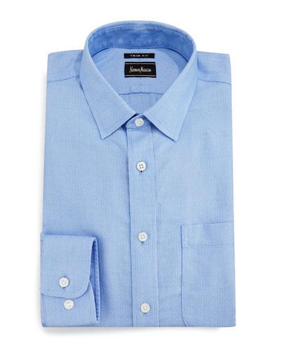 Trim-fit Non-iron Micro-pattern Dress Shirt,