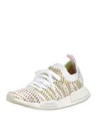 Nmd R1 Primeknit Sneakers, White/yellow/pink