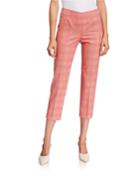 Audrey Prince Of Wales Check Pants, White-red