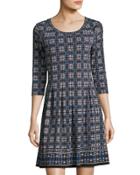 Geometric-print Jersey A-line Dress
