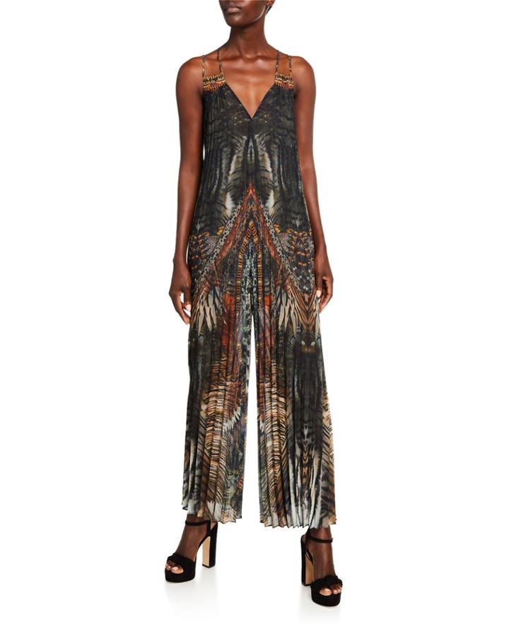 Pleated Patchwork Jumpsuit
