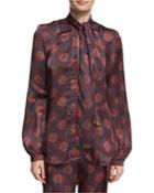 Diane Maritime-print Silk Tie-neck