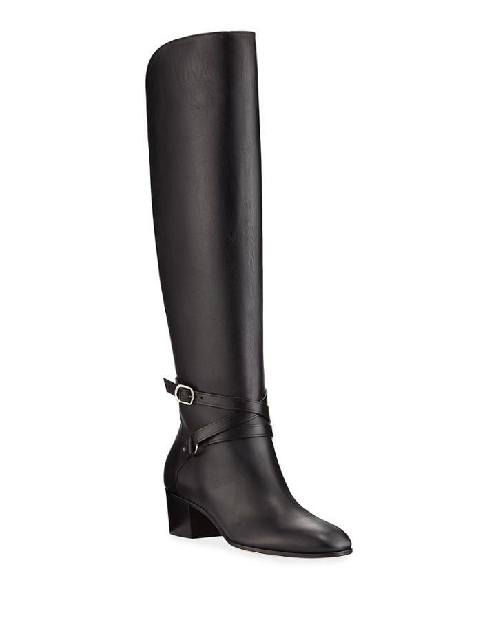 Huxlie Smooth Leather Knee Boots