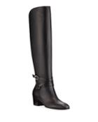 Huxlie Smooth Leather Knee Boots