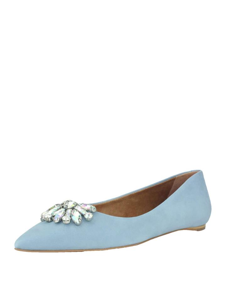 Nadine Embellished Ballet Flats, Blue