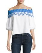 Wanna Ride Off-the-shoulder Top, White