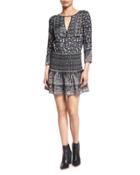 Makai Printed Silk Boho Dress,