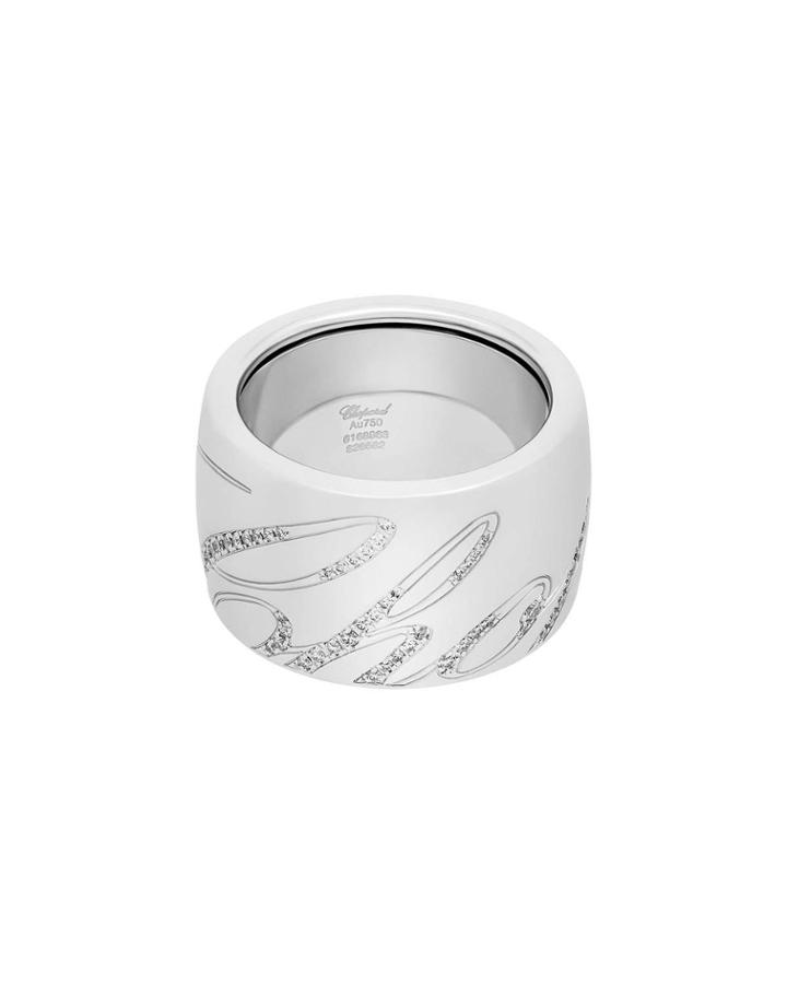 Chopardissimo 18k White Gold Diamond Revolving Ring, 0.35tcw,