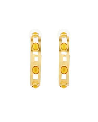 Monaco Citrine Hoop Earrings, Yellow