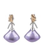 Crystal Maze Fan Dangle Earrings W/ Fancy