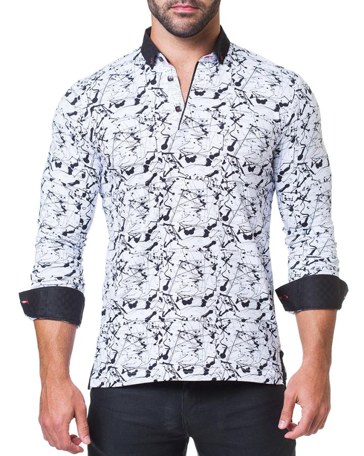 Men's Newton Haring White Long-sleeve Polo