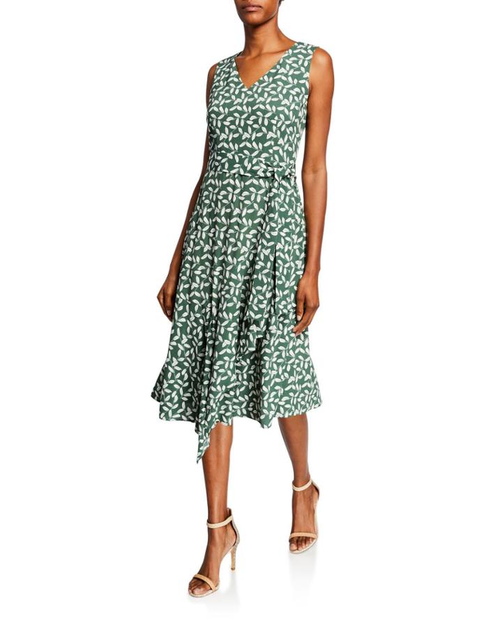 Telson Leaf-print Dress