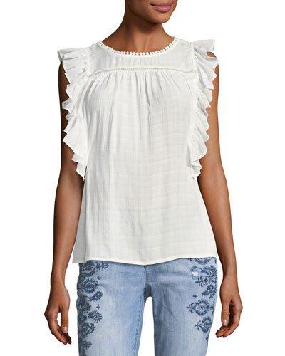 Ruffle-trim Woven Top